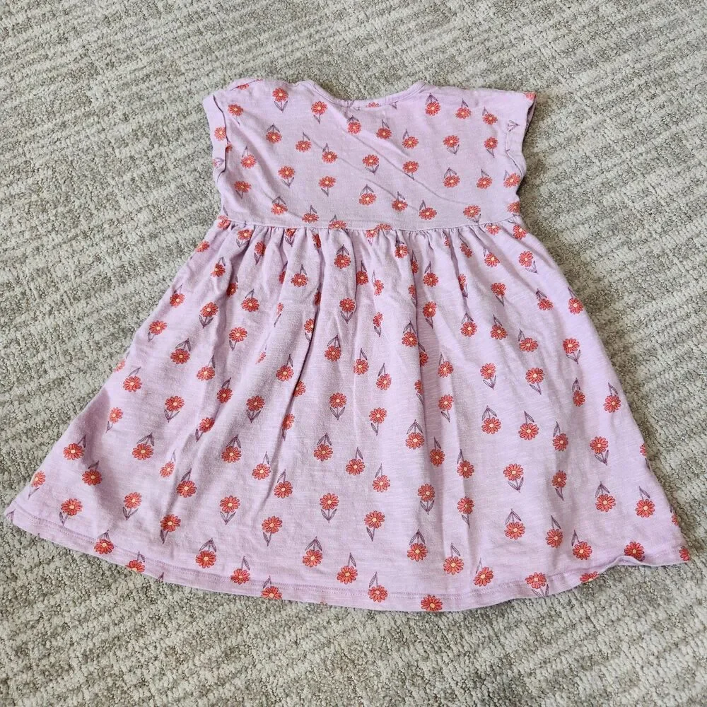 TUCKER + TATE girl's Amelia floral short sleeve dress Purple Lupine size 5